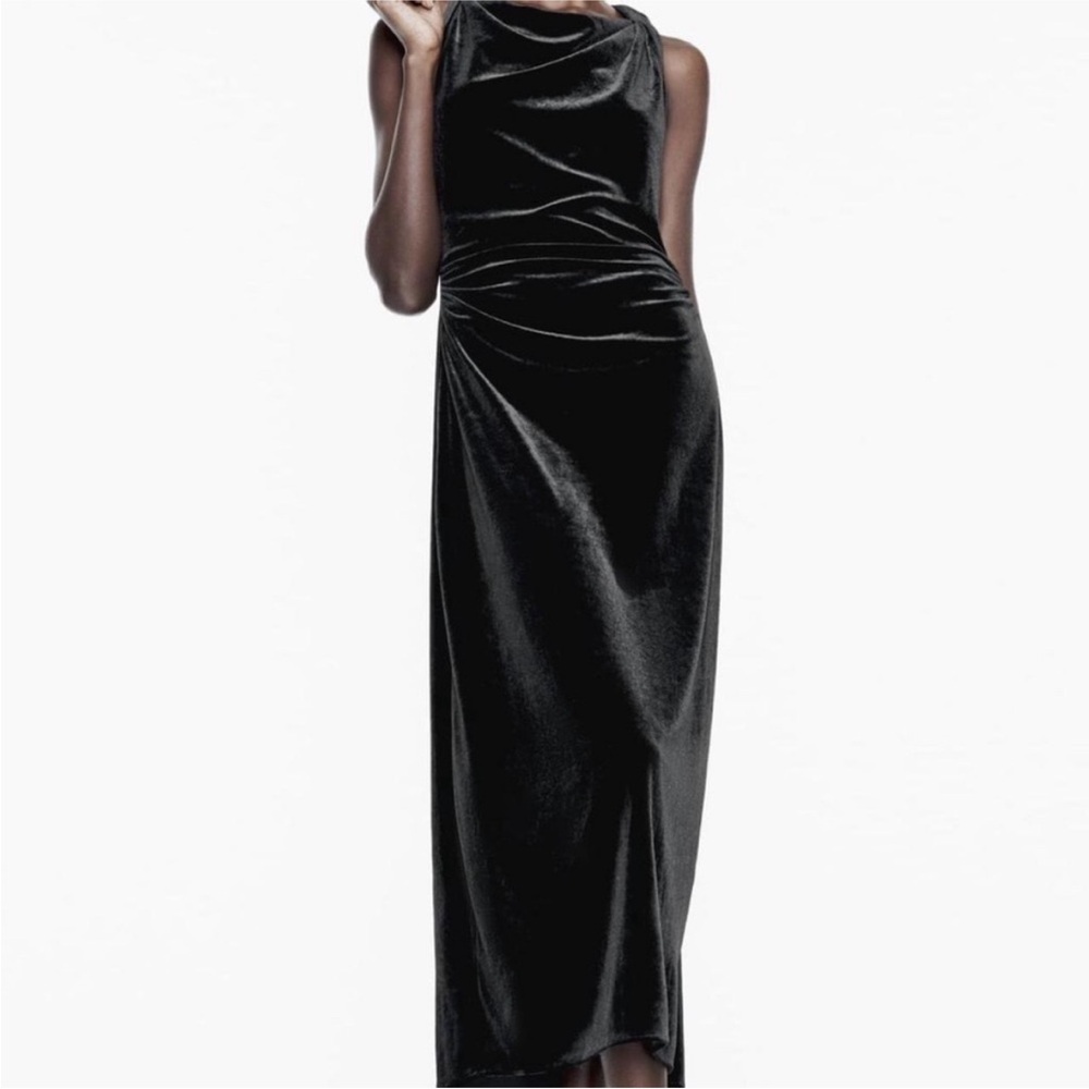 Like new Zara Elegant Black Velvet Dress